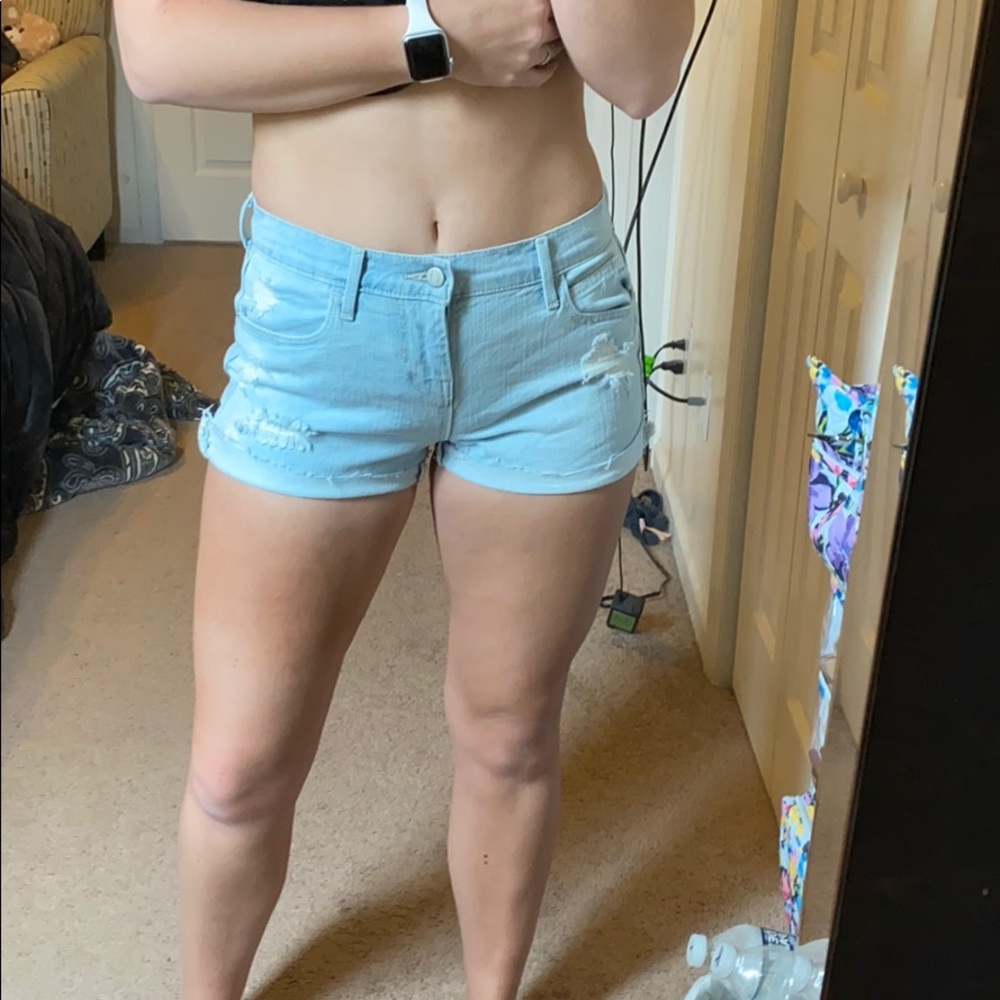 Light blue jean shorts